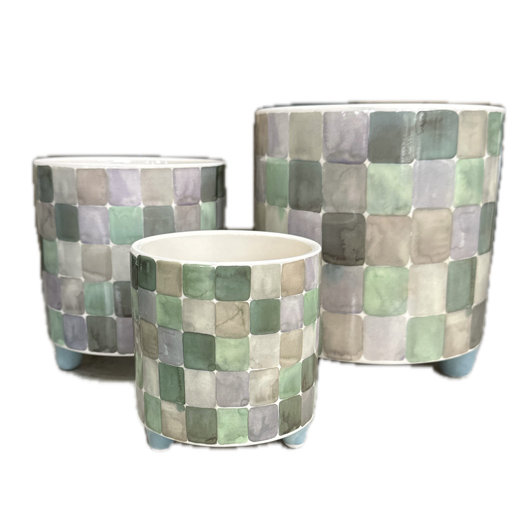 Mottled Design Pots with Feet