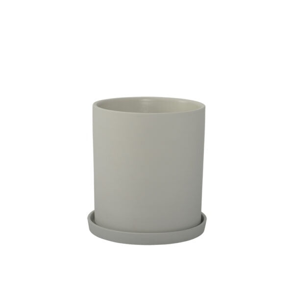 Alice Planter Pot with saucer - Dark grey