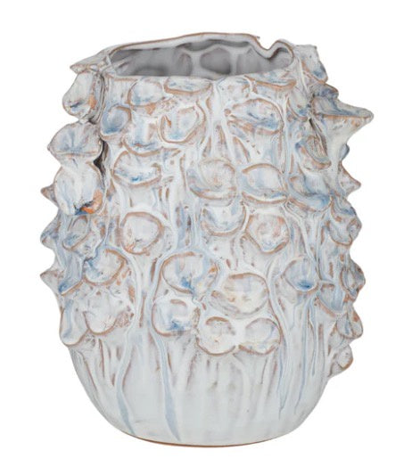 Avoca Ceramic Vase White and Blue 21.5x21x24cm