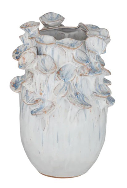 Avoca Ceramic Vase White and Blue 24x21x32.5