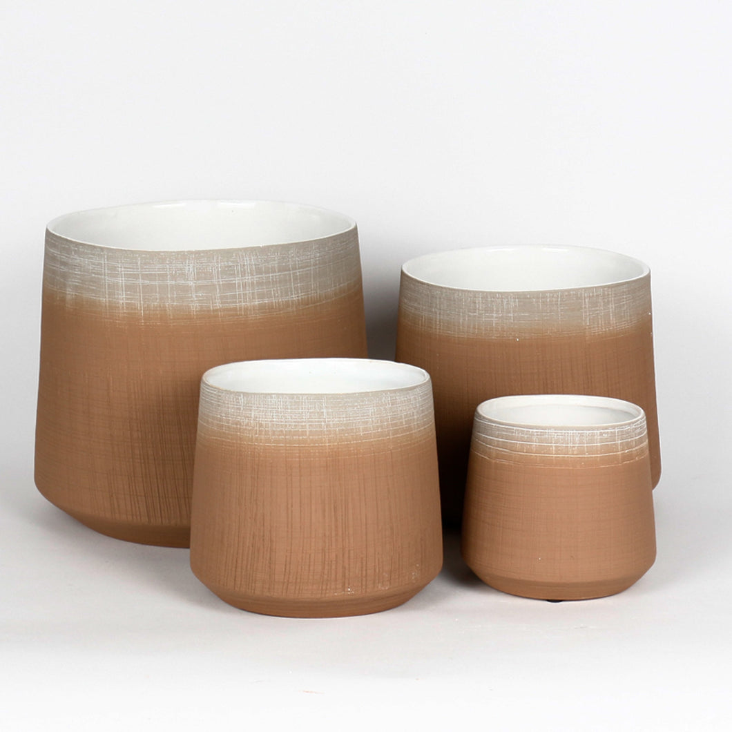 Horizon Collection Pots - Latte Brown