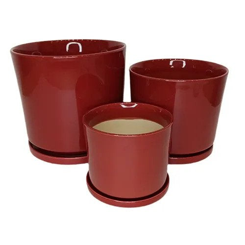 Akira Cylinder Pot Red