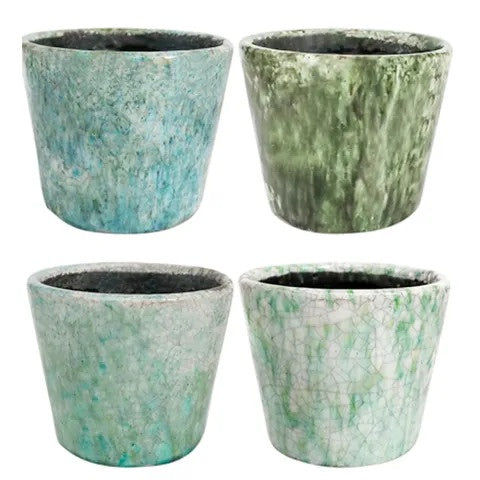 Vintage Glaze Cover Pot Greens